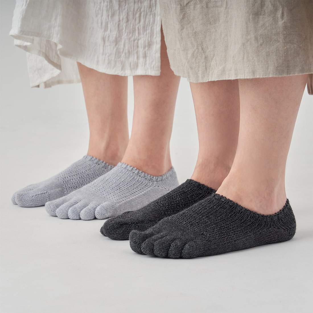 肌ばなれのよい、麻のスニーカーソックス