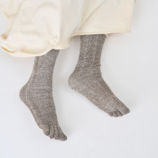 シルク&ウール パイル5本指靴下