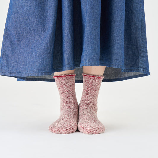 シルク&ウール パイル先丸靴下