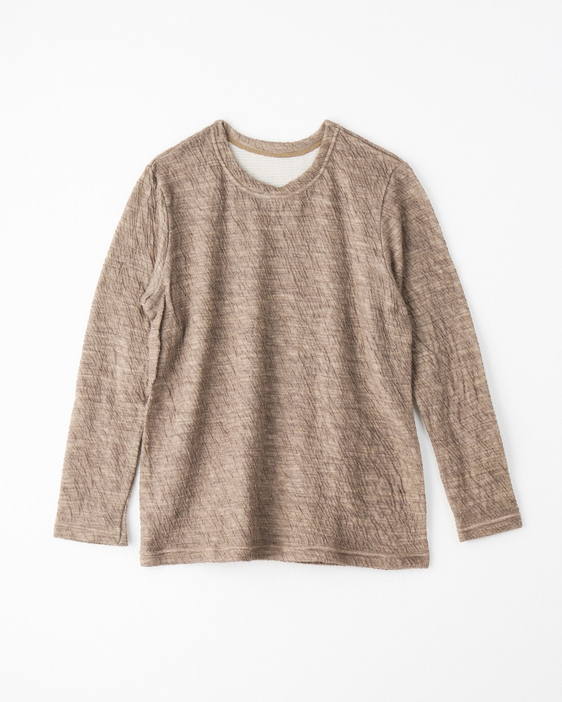 argue インナー　クルーネック　ヌードベージュ SHEER GATHERED CARDIGAN