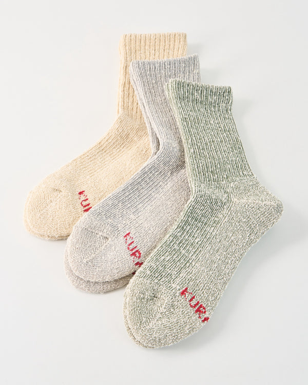 麻と絹のパイルソックス