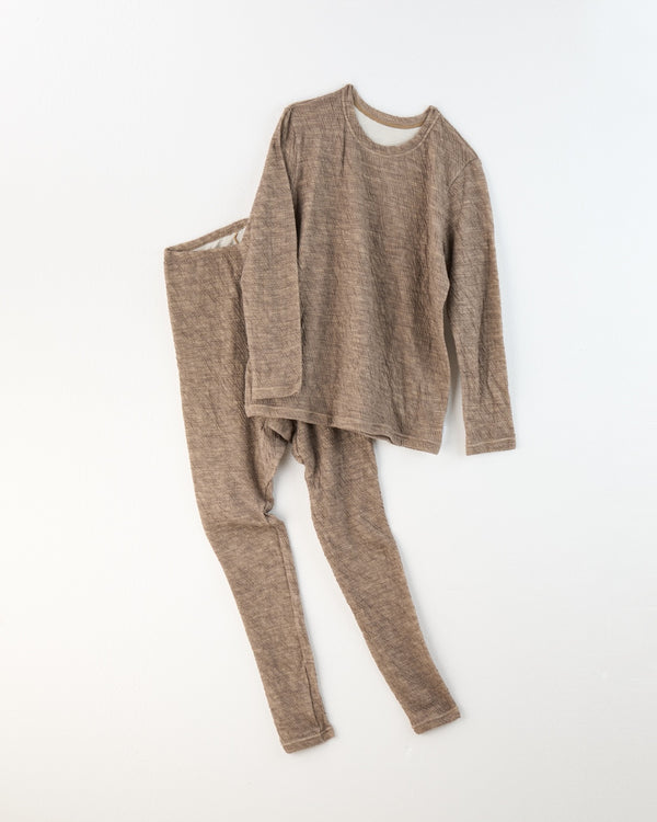 気品を纏う、シルク&ウールインナー上下セット(Uネック+レギンス )*