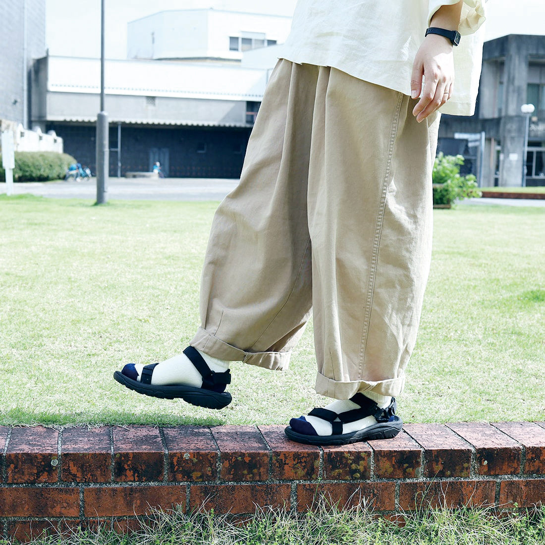 お揃いで履きたい、お手軽冷えとり靴下リブバイカラー