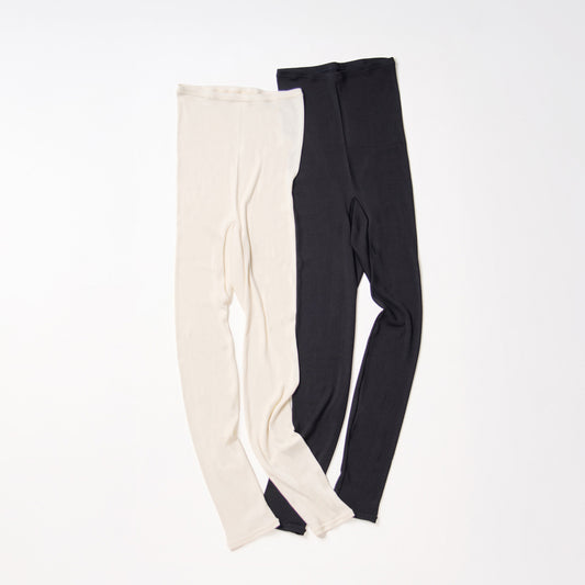 汗悩みを救う、シルク100%リブレギンス