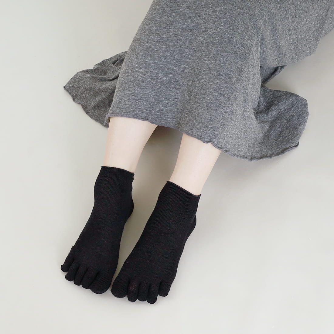 和紙&シルク5本指ショートソックス