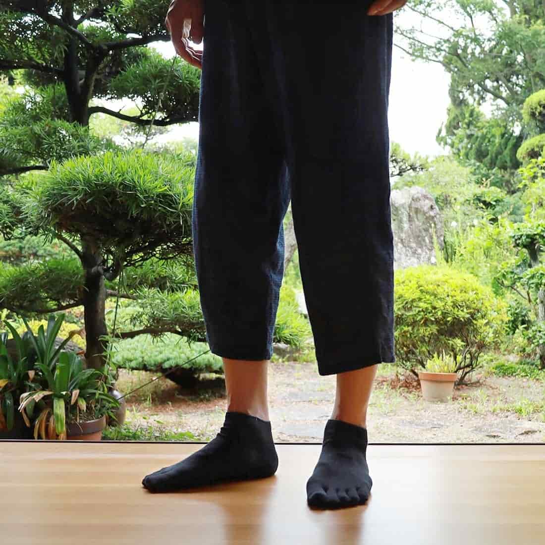 和紙&シルク5本指ショートソックス