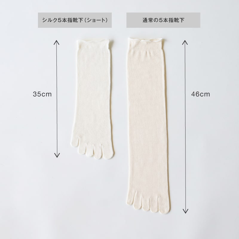 冷えとり靴下 シルク5本指靴下ショート丈
