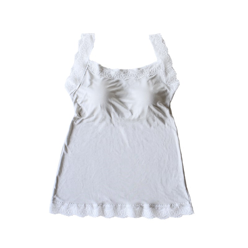 【OUTLET 20%OFF】粉雪カップ付きシルクキャミソール*