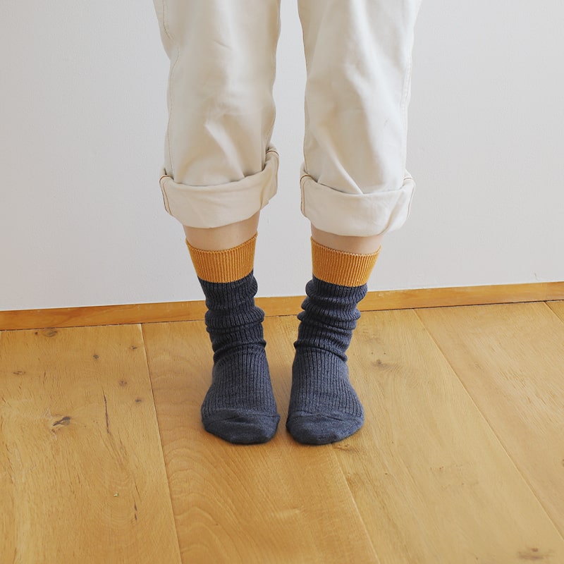 【Lサイズのみ 20%OFF】お手軽冷えとり靴下バイカラー
