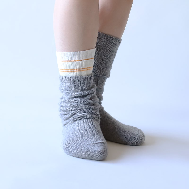 冷えとり靴下 内絹外ウールインナー先丸靴下