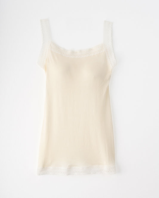 【リニューアル】［粉雪］カップ付きシルクキャミソール