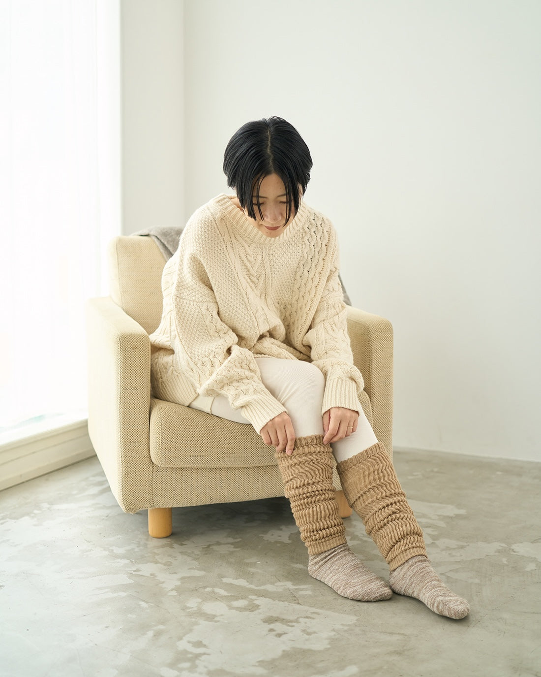 レッグウォーマー厚手ロング丈