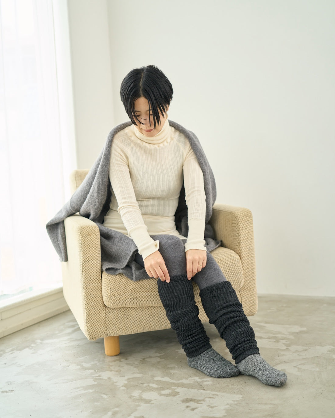 レッグウォーマー厚手ロング丈