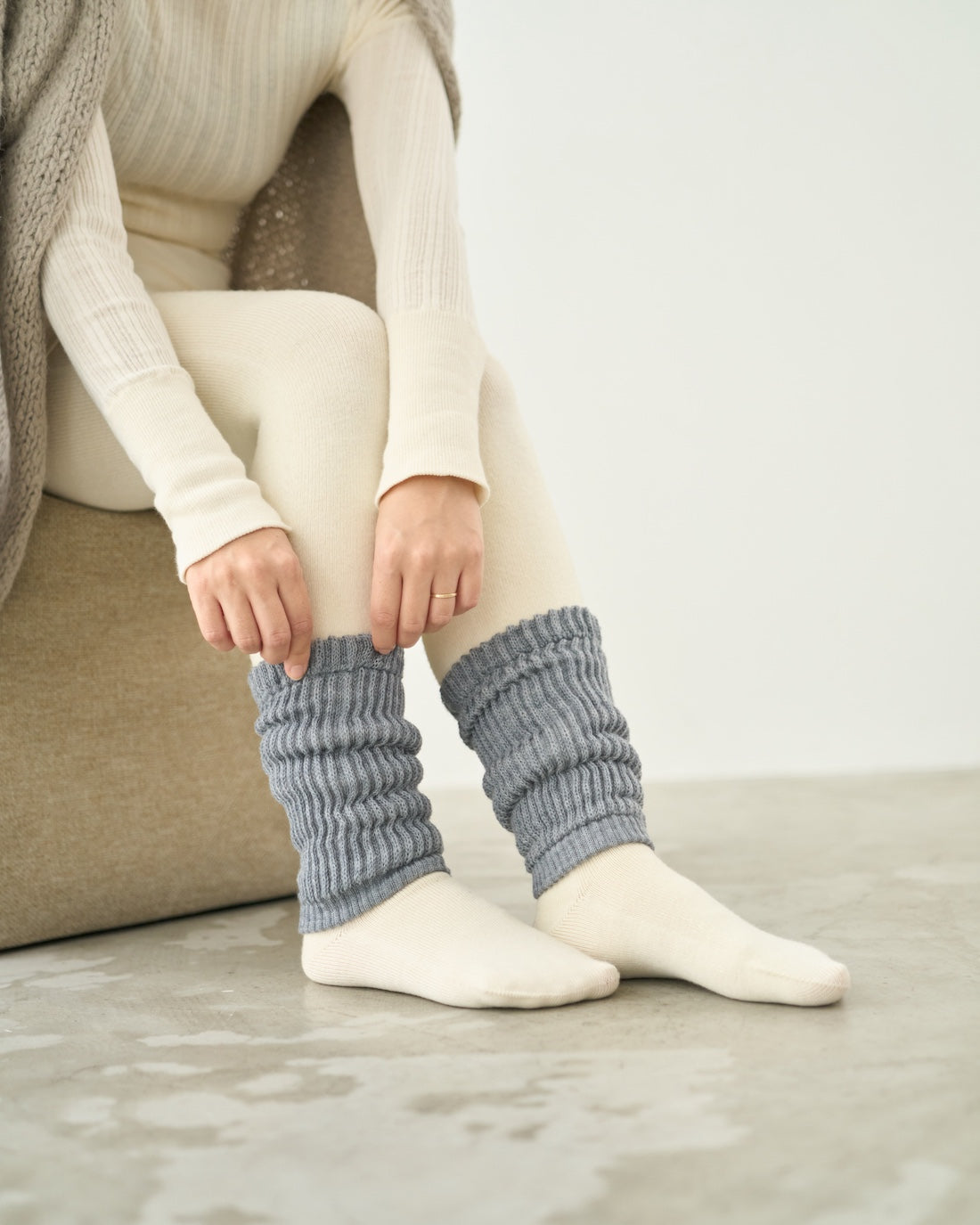 レッグウォーマー厚手ショート丈