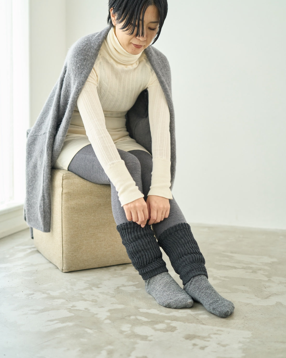 レッグウォーマー厚手ショート丈