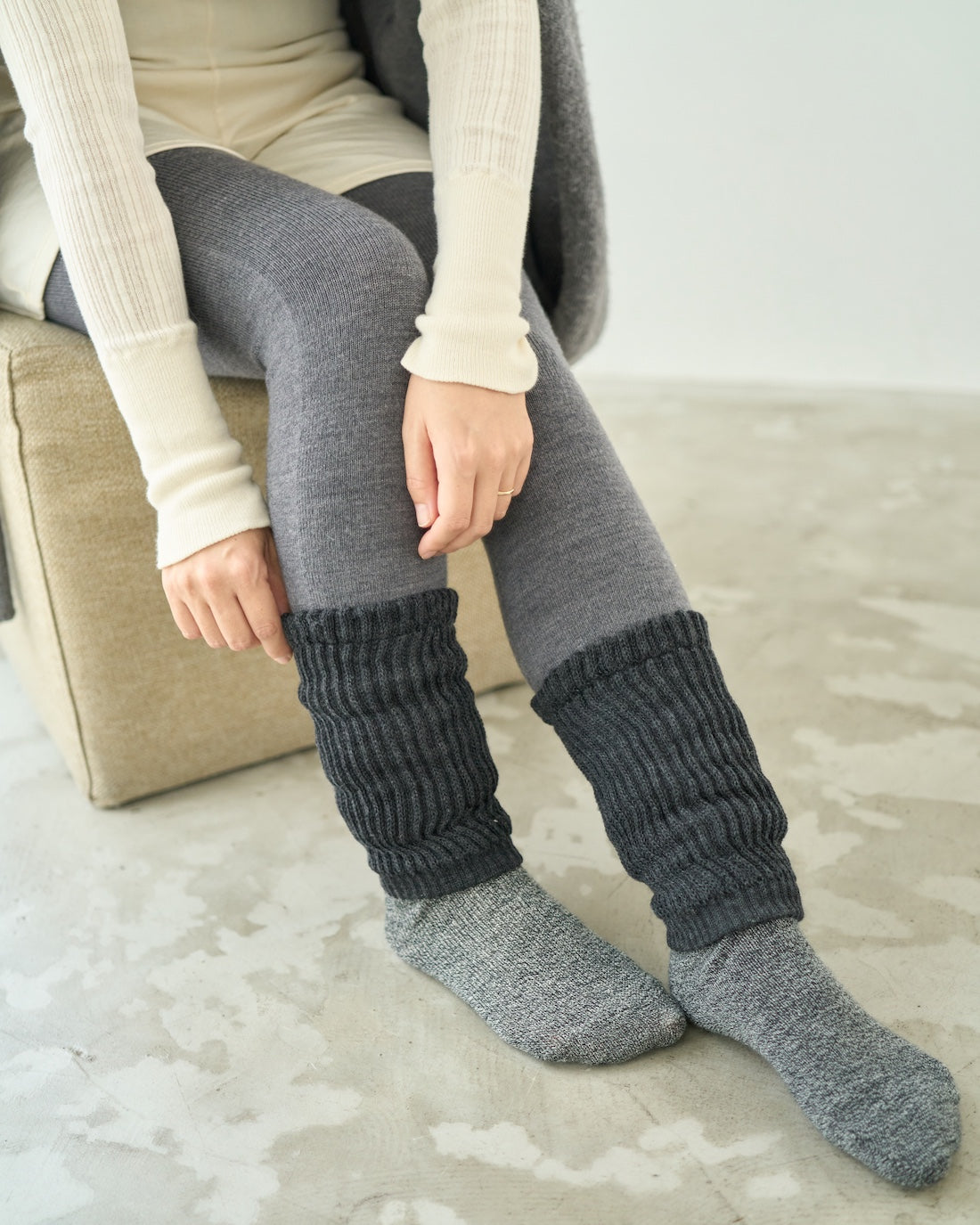 レッグウォーマー厚手ショート丈