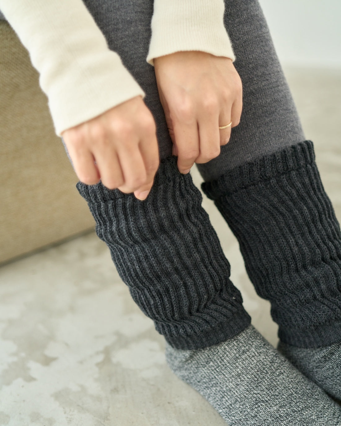 レッグウォーマー厚手ショート丈