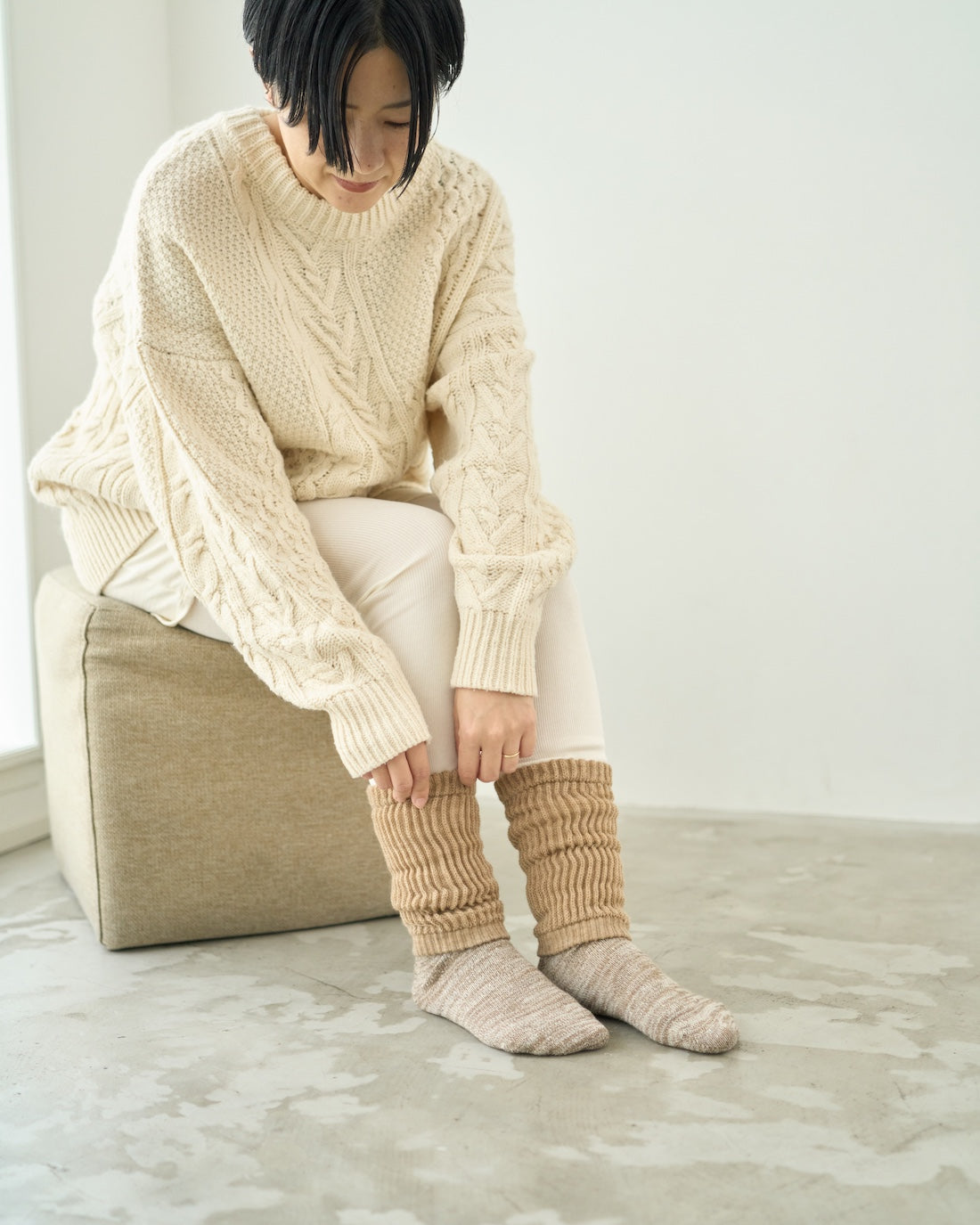 レッグウォーマー厚手ショート丈