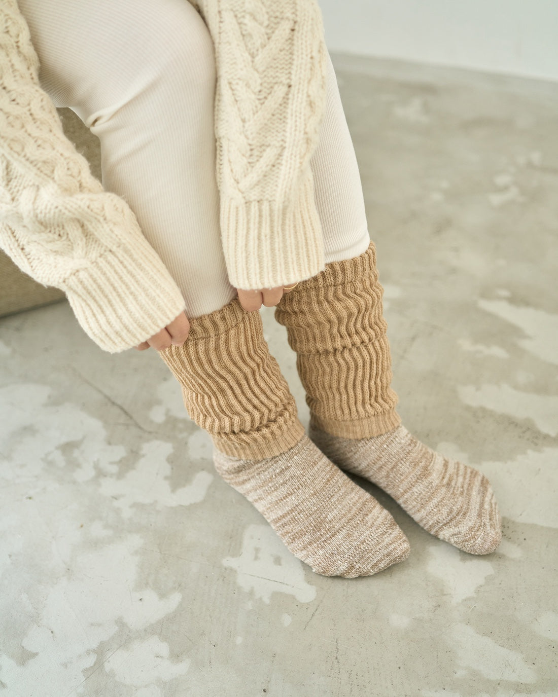 レッグウォーマー厚手ショート丈