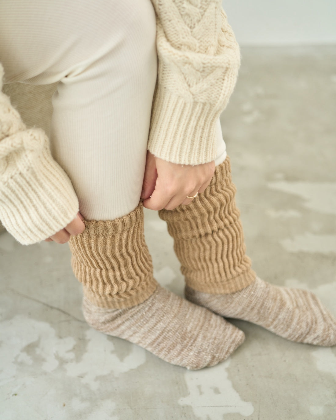 レッグウォーマー厚手ショート丈