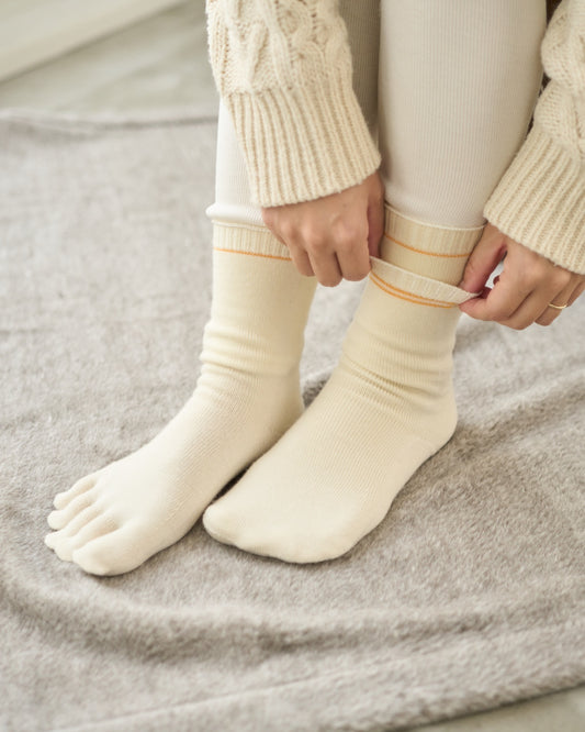 冷えとり靴下 内絹外ウールインナー5本指靴下