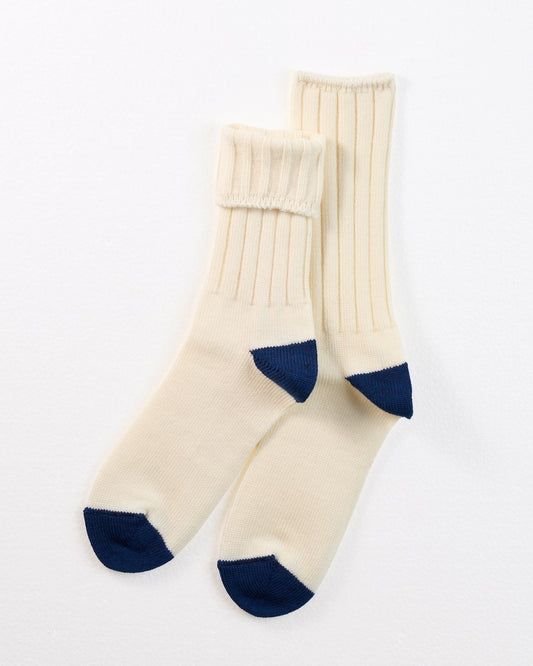 お手軽冷えとり靴下リブバイカラー