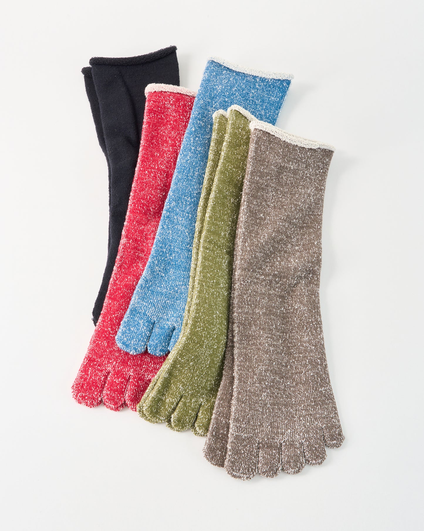 シルク&ウール パイル5本指靴下