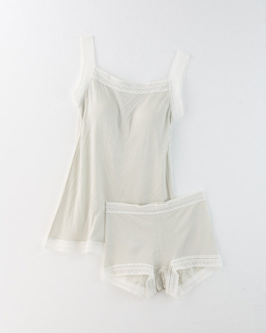 【リニューアル】［粉雪］キャミ・ボクサーショーツセット*