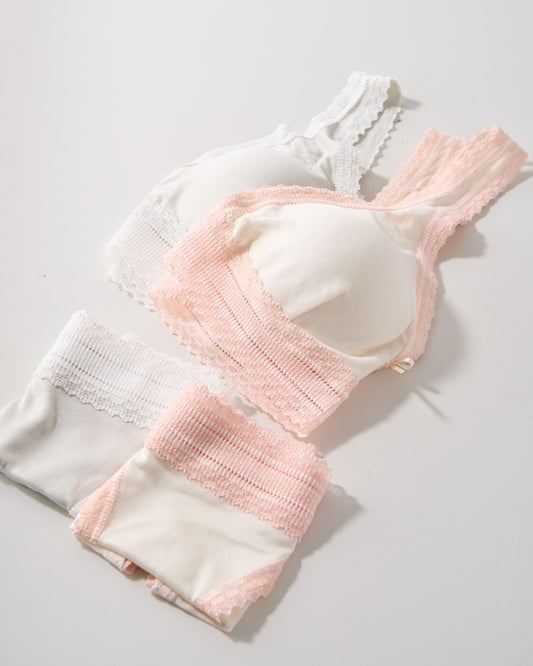 ［淡雪］シルクソフトブラ・ショーツ〈ふんどしタイプ〉セット*