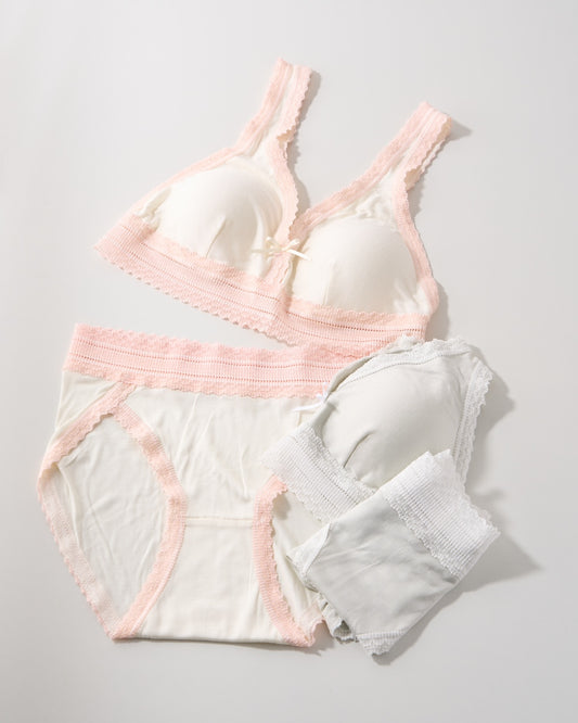［淡雪］シルクソフトブラ・ショーツ〈ふんどしタイプ〉セット*