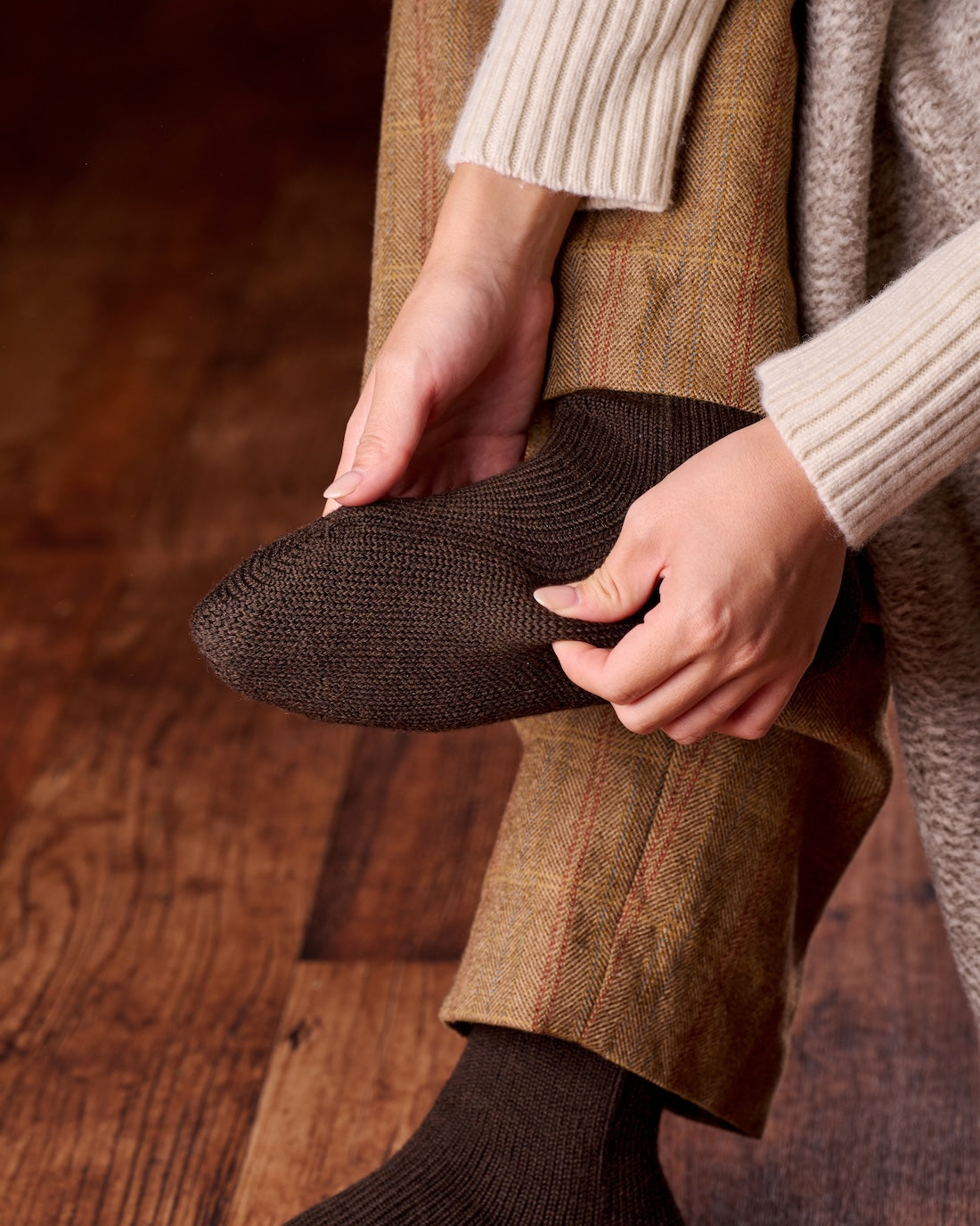 足裏ふかふか、雪解け靴下