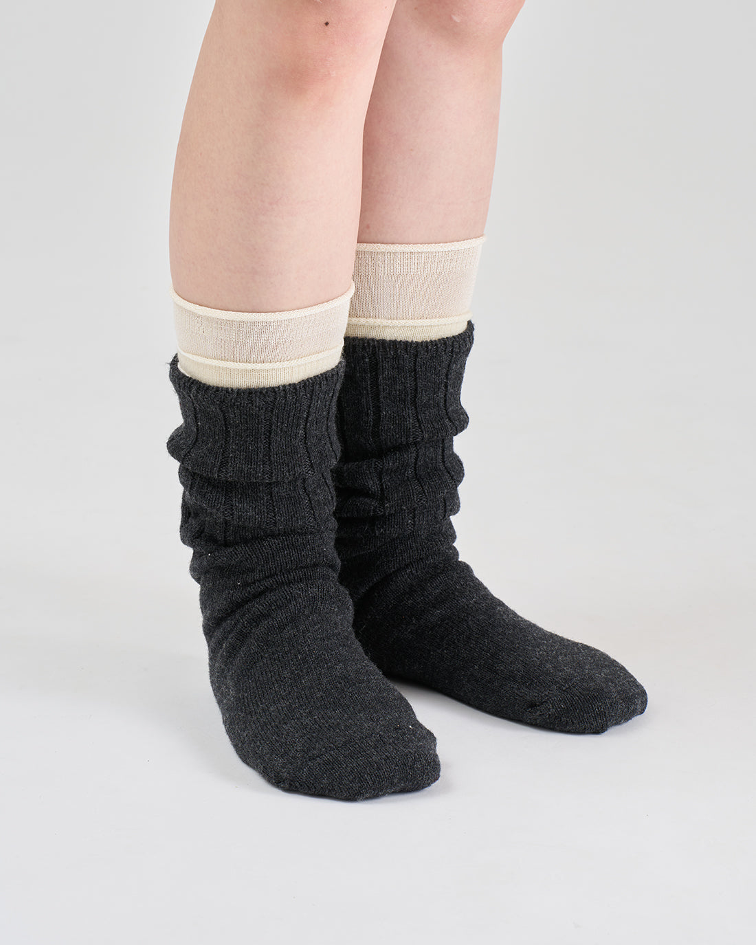 新品未使用　冷えとり靴下の841 3色セット チャコールのみつま先かかと綿タイプ 冷えとり靴下 基本4足セット〈しっかりタイプ〉- 冷えとり靴下・絹肌着
