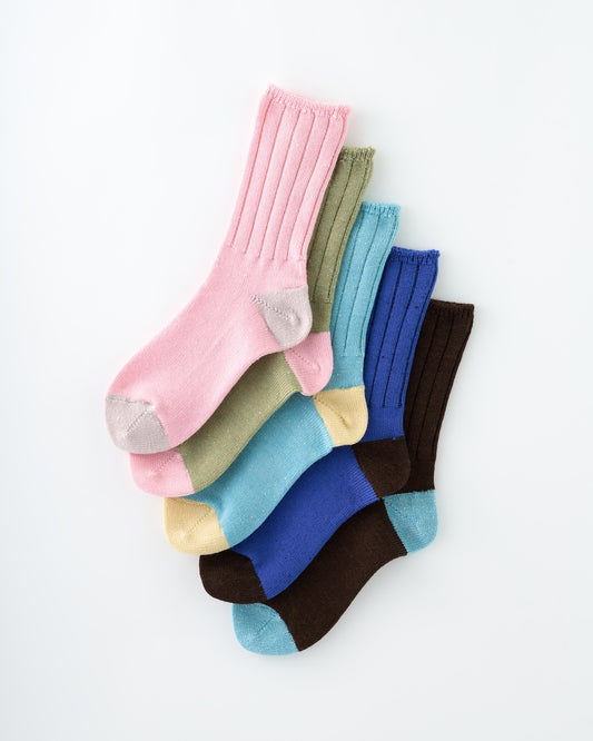 【予約販売】お手軽冷えとり靴下リブバイカラー （限定色）