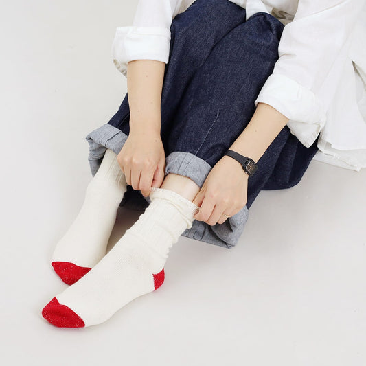 お手軽冷えとり靴下リブバイカラー