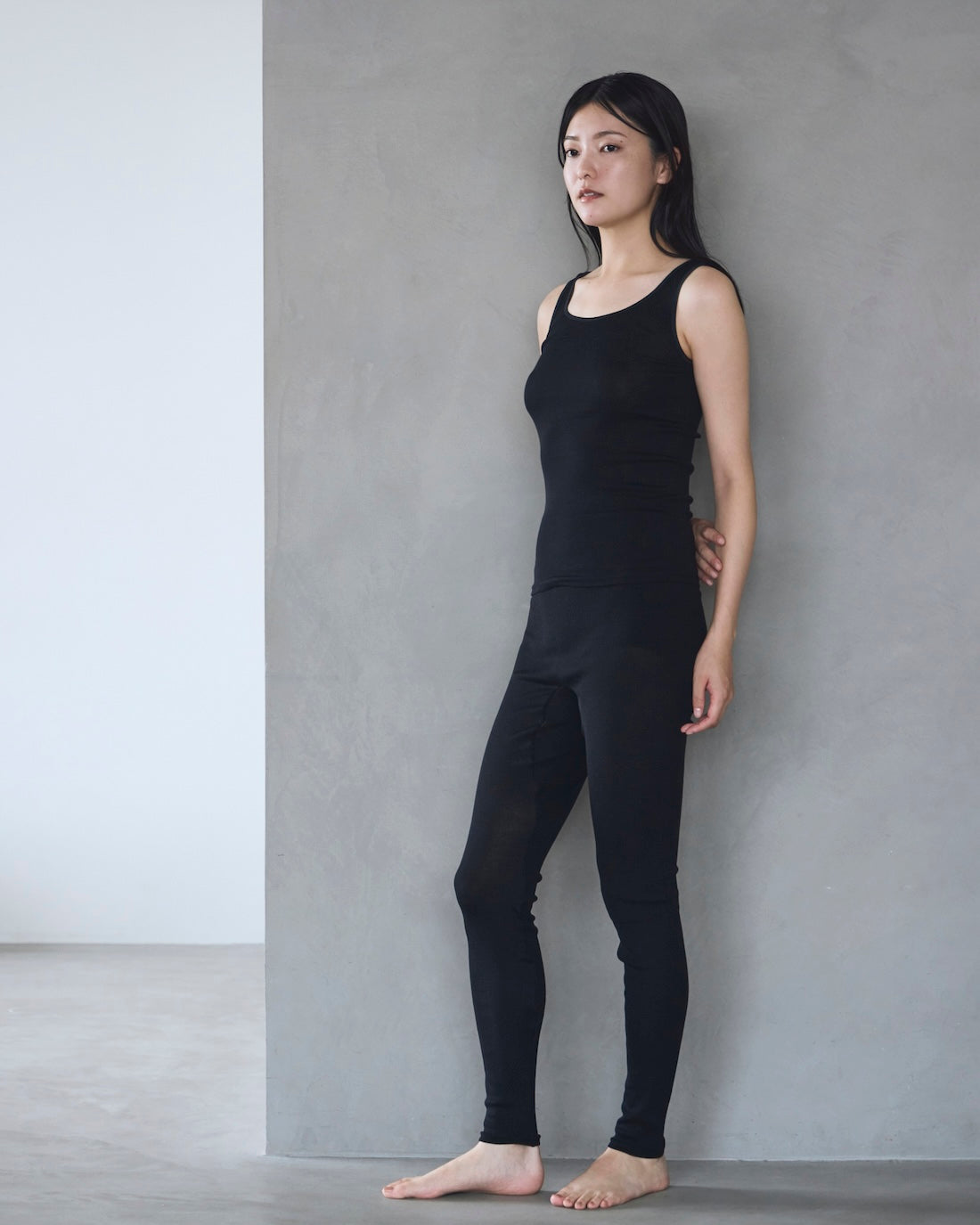 【予約販売】汗悩みを救う、シルク100%リブタンクトップ
