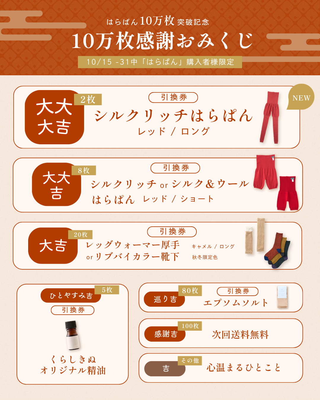 はらぱんみくじ対象商品【巡り吉】